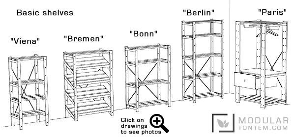 Modular furniture, shelves, Viena, Bremen, Bonn, Berlin, Paris